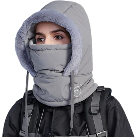 YAMEE Wintermütze Damen Thermo Wasserdicht,Sturmhaube Herren Winddicht,Skimaske für Damen Verstellbar,Winter Multifunktionale Kapuzen-Nackenwärmer für kaltes Wetter