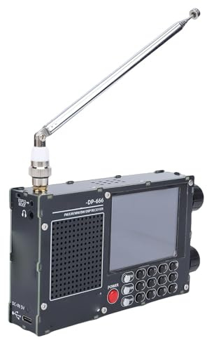 CCYLEZ Radio SDR con TEF6686 y ESP32, Receptor de Banda Completa de Código Abierto con RDS, Pantalla Táctil de 2.8 , Batería de 5000 MAh para Aficionados de Radio Corta (Black)