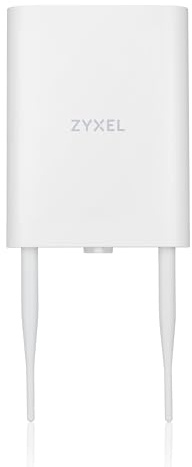 Zyxel Access Point WiFi 7 BE5100 | 2.5G | PoE | IP55 | NWA55BE | 1x Porta Ethernet 2.5G, Outdoor Weatherproof IP55, Dual-Radio, NebulaFlex, MLO, WPA3, 802.1X/RADIUS Auth