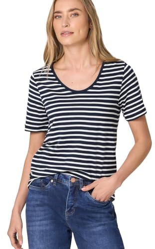 Damen T-Shirt mit gerundetem V-Ausschnitt
