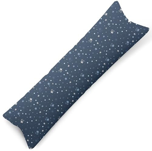 PinkZebra 40 x 145 cm Seitenschläferkissen Bezug aus 100% Baumwolle, Kissenbezug für Kinder & Erwachsene, Kissenhülle mit Reißverschluss, Öko-tex, Hergestellt in der EU, Milchstraße