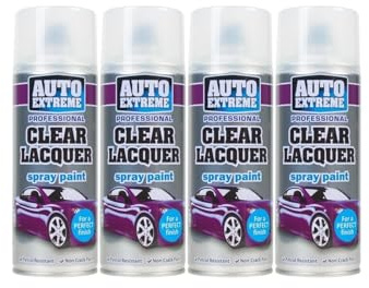 MSQUARE Professional Clear Lacquer, Crystal Clear, Protective Top Coat, Fast-Drying, Smooth Finish, Durable, Fade-Resistant, Ideal for Wood, Metal, Plastic & Multi-Surface, 400ml (Pack of 4)