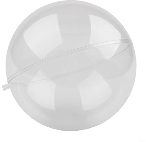 Transparente Kunststoff-Weihnachtskugel, 10 cm, 16 cm, transparent, flach, Foto-Ornament mit Öffnung, für Baumparty, Heimdekoration (14 cm)