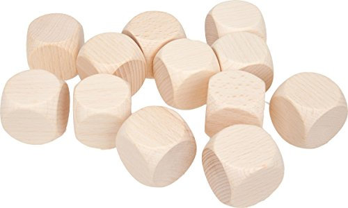 GICO 12 dadi bianchi – cubetti di legno – cubi di preghiera – cubi per bricolage (25 mm) – 5968