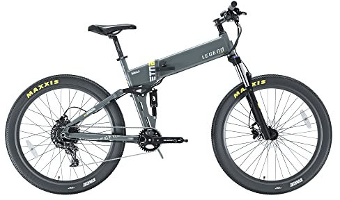 LEGEND EBIKES Etna, E Bike Mountainbike, Elektrofahrrad Herren, Damen, Fahrrad Batterie 36V 14Ah, 25km/h, Elektrofahrräder 250W, E-Bike Klapprad 11 Gänge, Räder 27,5 Smartbike Silber