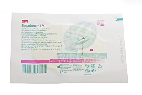 3M MM1635 Tegaderm IV Lot de 50 pansements avec ruban de fixation stérile 8,5 x 10 cm