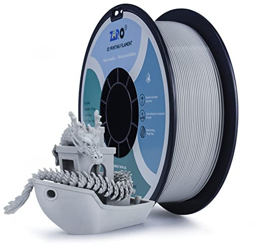 ZIRO PLA Filament 1.75mm, 3D Drucker Filament PLA Basic Color Series 1.75mm 1kg (2.2lbs), Maßgenauigkeit +/- 0,03mm, Grau