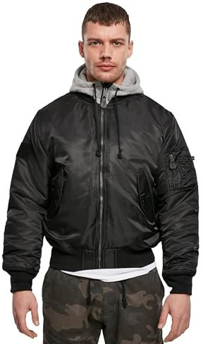Brandit MA1 Sweat Hooded Jacket, color: black-grey, size: XXL
