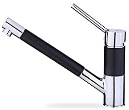 Teka | Grifo de cocina monomando con caño bajo giratorio y maneral extraíble | AUK 978 | Negro | 24.2 x 22.4 cm