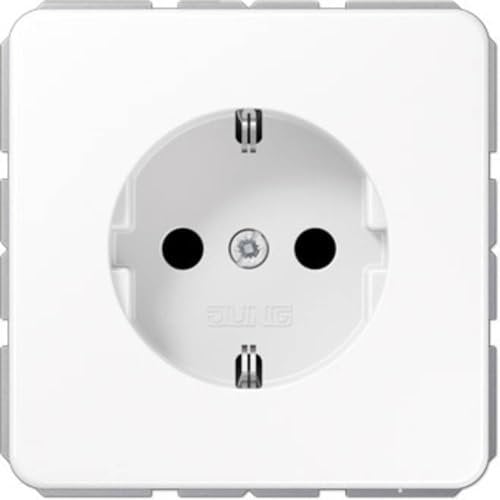 Jung 1520 BFKI WW CD1520BFKIWW Schuko Steckdose 16 A 250 V bruchsicher mit Berührungsschutz Serie CD alpinweiß, 250 V