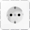 Jung 1520 BFKI WW CD1520BFKIWW Schuko Steckdose 16 A 250 V bruchsicher mit Berührungsschutz Serie CD alpinweiß, 250 V