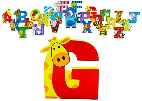 Wooden Letters by Orange Tree Toys, Letter G for Giraffe - Alphabet Animals Letters for Personalised Baby Name, Toy Box, Door, Wall Decorations - Safari Nursery Decor, Boys Girls Bedroom Accessories