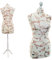 Schneiderpuppe | zum Probierpreis! | Größen S - XL (Female ♀) | LUCCESI | Size: L (Large/40-42) | Torso-Bezug Creme-Weiss/florales Muster (braun) | Standfuss Weiss | Damen Schaufensterpuppe