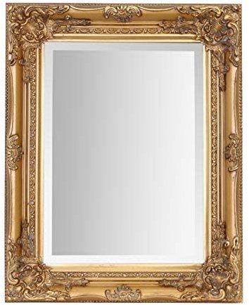 Select Mirrors Rhone Mirror - French Vintage, Antique Baroque Style - 42cm x 53cm - Chic Home Decor (Antique Gold)