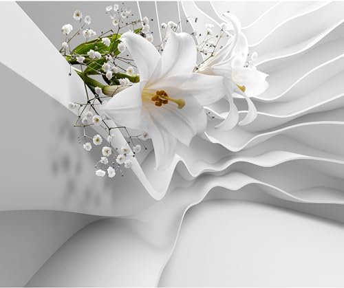 decomonkey Fototapete Blumen Lilien 400x280 cm XL Tapete Wandbild Wandbild Bild Fototapeten Tapeten Wandtapete Wandtapete 3d Effekt Abstrakt