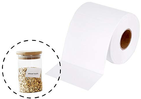 1500 Etiketten Selbstklebend Haushaltsetiketten Blanko auf Rolle 5x3 cm Wasserfest Etiketten Klebeetiketten Tiefkühletiketten Aufkleber weiß für Büro Küche Marmelade