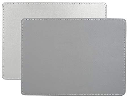 Creative Tops C000268 Silver Placemats, Rectangular, 29 x 21.5 cm, Set of 4 Faux Leather Table Mats