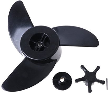 VAILANG 3 Blades Motorboot Propeller Elektromotor Außenborder für Haibo ET34 ET44 ET54 Motorboot Propeller Schwarz