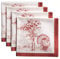 Maison d'Hermine Holy Jouy Set mit 4 Handtüchern, weich und bequem, 100% Baumwolle, ideal für Abendessen mit der Familie, Hochzeit, Cocktail, Küche, Thanksgiving/Weihnachten (Rot, 45 cm x 45 cm)
