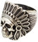 Chunky 925 Sterling Silber Gothic Ring American Indian Chief Skull Biker Ring