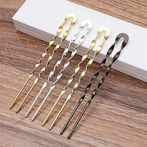 4 stücke 140x2.5mm Messing Haarnadel Schmuck Haarnadeln Barrettes Retro U-Form Haarnadel Haare tragen Schmuck-Ergebnisse
