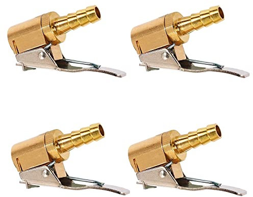Auto Air Chuck Reifenventil Stecker Messing Reifen Air Chucks Reifen Luftpumpe Clip Auto Ventilstecker Messing Autoventil Hebelstecker Druckluft 4 Stück Für Alle Reifenventile Mit Ventilgewinde
