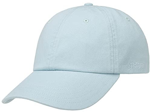 Stetson Rector Basecap - Cap für Damen/Herren - Sonnenschutz-Cap aus Baumwolle (UV-Schutz 40+) - Baumwollcap größenverstellbar (55-60 cm) - Baseballcap Sommer/Winter hellblau One Size