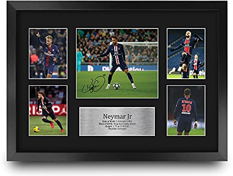 HWC Trading FR A3 Neymar Jr PSG Geschenke Gedruckt, Signiert Autogramm Bild, Für Fußball-Fans Und Anhänger - A3 Framed