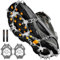 Grödel steigeisen für Bergschuhe mit 19 Zähne Verdickte Schuhkrallen aus Edelstahl Anti-Rutsch Schuhspikes für Mann Frau Erwachsene Fit für Wandern Trail Running Trekking Winter Outdoor(Grau, Groß)