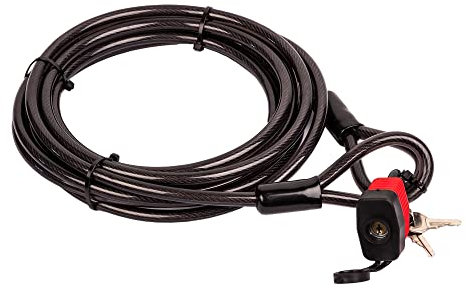 BigDean Kabelschloss Schlaufenkabel 5m - Diebstahlsicherung für Fahrrad Motorrad-Zubehör Grill & Gartenmöbel - ummanteltes Stahlseil 10mm mit Schlaufen