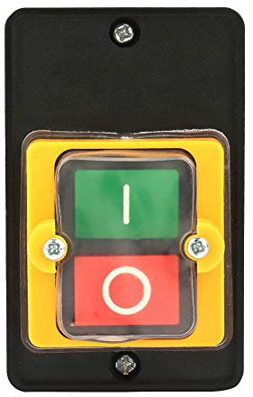 AC 220V 380V 10A Push Button Switch, Waterproof Emergency Stop on or off Pushbutton Electrical Outlet Switches Mechanical Equipment Drill Press Motor Start Control Station for Home Industrial
