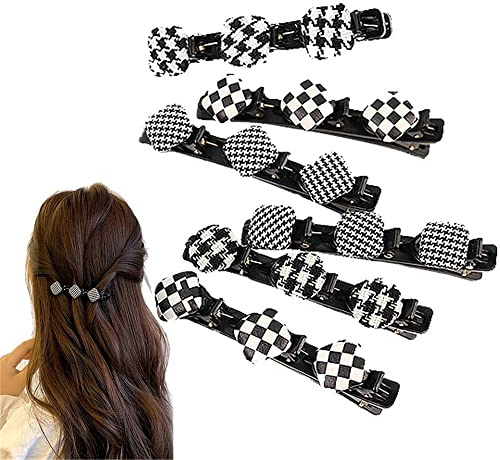 Ailovone Haarspange mit Kristallblume Strass Haarspange Vintage Entenschnabel-Clip Geflochtene Haarspange Elegante Haarspangen Schmetterling Haarspangen Haarschmuck für Frauen (Z7-6PCS)