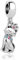 LSxAB Cute Cat with Mouse Charm Compatible with Pandora Charms Bracelets