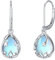 Shusukue Mondstein Ohrringe - Lotus Leverback Hängend Silber 925, Mondscheinstein Schmuck Geschenke für Damen Frauen
