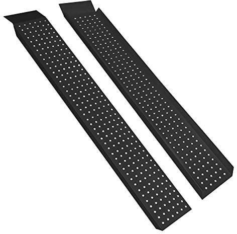 Aufun Lot de 2 rampes de Chargement en Acier galvanisé jusqu'à 400 kg - Rampe de Chargement antidérapante pour remorque, Moto, Quad, 160 x 22,5 cm (Noir)