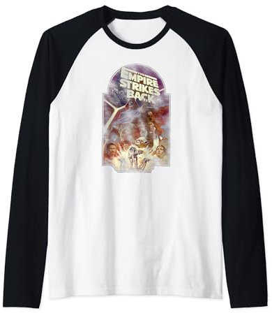 Star Wars Classic The Empire Strikes Back Retro Group Poster Raglan Baseball Tee