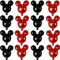 Finypa 16 Pcs Maus Geburtstag Ballons, schwarze rote Maus Kopf Folie Ballons, 18'' schwarze rote Folie Ballons, Maus Mylar Ballons für 1st Geburtstag Baby Dusche Geschlecht offenbaren Gefälligkeiten