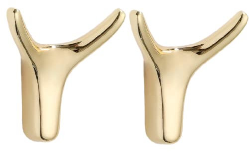 PILYON Möbelknöpfe Door Knob 2 Stück Kleiderhaken Für Schuhschrank, Garderobe, Eingang, Stierkopf, Kleiderhaken, Metall, Schwarz, Zum Aufhängen Von Kleidung, Stierkopf-Helles Gold