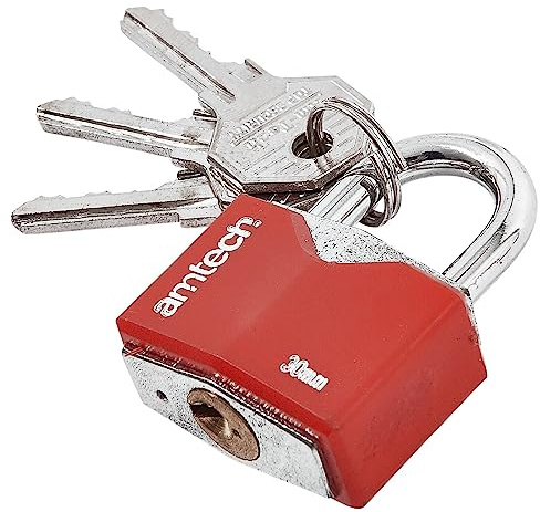 30mm Padlock Chrome Plated Iron 5mm Hardened Steel Shackle Security 3 Keys