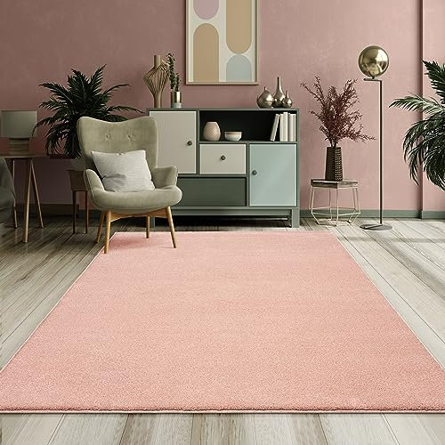 Mia's Teppiche Emely Moderner Weicher Kurzflor (17 mm) Wohnzimmer Teppich - Rose - 160x230 cm