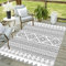 Vamcheer In-& Outdoor Modernes Teppich- robuster Teppich, Ideal für Küche und Esszimmer, Teppich Läufer Vintage-Optik, Boho Geometrisches Style,Balkon Terrasse, Grauschwarz 120x170