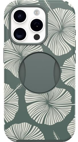 OtterBox Schutzhülle für iPhone 15 Pro, Symmetry Ottergrip, integrierter Griff, schlankes Design, mit MagSafe kompatibel, erhöhte Kanten schützen Kamera und Bildschirm, Grün (Island Getaway)