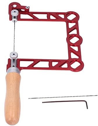 Sierra de Calar 4 pulgadas, Segueta para Carpintería Marco de Sierra con Mango de Madera en Forma de U para Madera Metalurgia y Manualidades