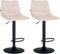 CLP Lot de 2 tabourets de Bar Jerry Velours I Chaise de Bar réglable en Hauteur I Chaise pivotante à 360° avec Dossier, Couleur:Beige, Couleur du Cadre:Noir