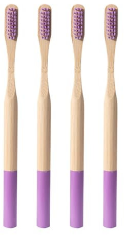 Healifty Spazzolini Da Denti Naturali Con Setole Morbide Per Spazzolino Da Denti In Bambù Da 4 Pezzi Per Uso Domestico In Viaggio