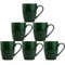 superyes Large Ceramic Coffee Mugs-Set of 6, 12oz(360ml) Barrel Cup for Cappuccino Latte, Easy-Grip Handle, Dishwasher, Microwave Safe, Green