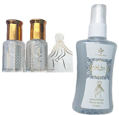 Lot de 2 Musc Tahara Blanc + 1 SPRAY musc intime orientale parfum oud dubai