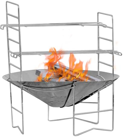 Chimeneas de madera, chimeneas al aire libre con parrilla | Hornillo portátil de camping con soporte para chimenea,Accesorios de camping para estufa de leña, Barbacoa para hoguera, actividades al aire