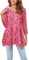 Enmain Tunique Femme Longue Grande Taille Col V Chemisier à Manches 3/4 Chic et élégant Tuniques à Motifs Haut Ample pour Femmes,Rose,XL…