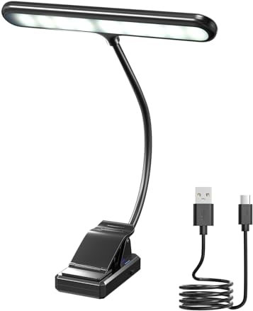 Klarlight Music Stand Light - 27 LED Piano Light, USB Rechargeable, 4 Color Temperatures, 3 Dimmable Levels for Piano, Sheet Music, Guitar, Sewing